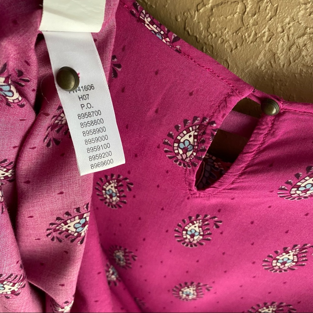 Lucky Brand Paisley 3/4 Sleeve Top - Picture 6 of 7